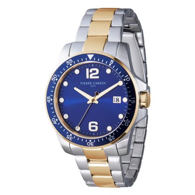 часовник,часовници,pierre,cardin,cni.0031,40mm,3atm,quartz,analogical,watch,golden,(multicolor,blue,mineral)