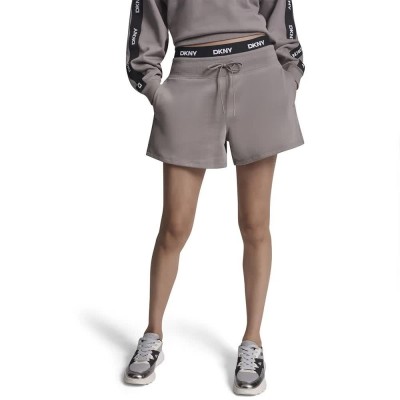къси,панталони,мъжки,панталони,дамски,панталони,dkny,classic,logo,elastic,high,waist,shorts,grey,(mushroom)