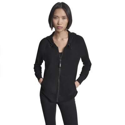 блуза,дамски,блузи,dkny,dw5800016,full,zip,sweatshirt,black,(black)