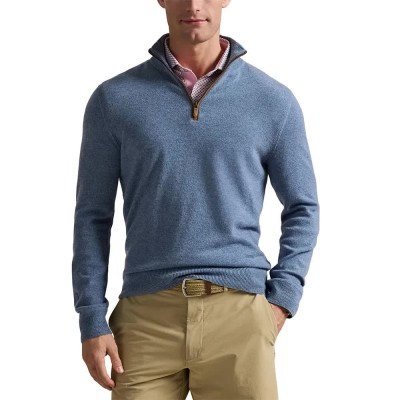 блуза,мъжки,пуловери,дамски,пуловери,polo,ralph,lauren,785a83006,half,zip,sweater,grey,(mystic,blue,heather)