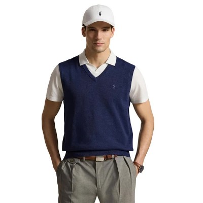 потник,мъжки,пуловери,дамски,пуловери,polo,ralph,lauren,785a98964,knitted,vest,blue,(twilight,navy,heahter)