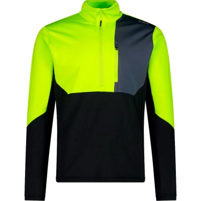 блуза,мъжки,пуловери,cmp,34l1537,half,zip,sweatshirt,green,yellow,(acid)