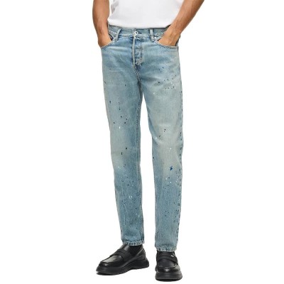 дънки,мъжки,панталони,дамски,панталони,karl,lagerfeld,jeans,b1m10054,tapered,fit,jeans,blue,(paint,splatter)