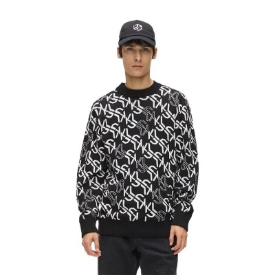 блуза,мъжки,пуловери,дамски,пуловери,karl,lagerfeld,jeans,b1m18020,sweater,black,(outline,monogram,black)
