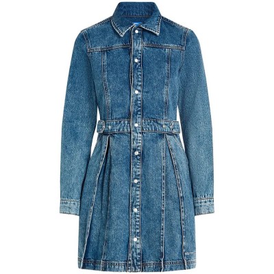 рокля,дамски,поли,и,рокли,karl,lagerfeld,jeans,b1w13036,long,sleeve,short,dress,blue,(mid,blue)