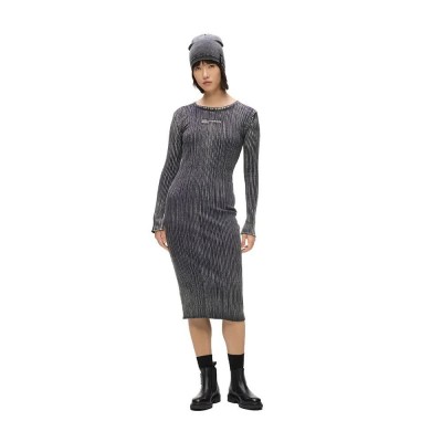 рокля,дамски,поли,и,рокли,karl,lagerfeld,jeans,b1w13055,long,sleeve,midi,dress,grey,(washed,black)