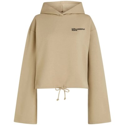 суичър,дамски,блузи,karl,lagerfeld,jeans,b1w20045,cropped,hoodie,beige,(twill)