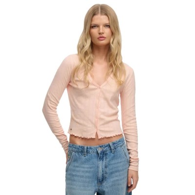 жилетка,мъжки,пуловери,дамски,пуловери,superdry,athletic,essential,pointelle,cardigan,pink,(rose,blush,pink)