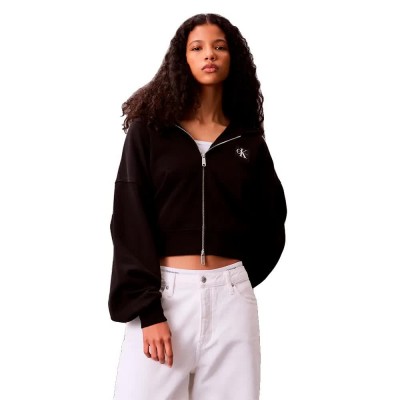 блуза,дамски,блузи,calvin,klein,jeans,lv047c216g,full,zip,sweatshirt,black,(black)