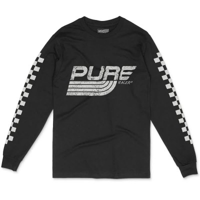 тениска,мъжки,тениски,дамски,тениски,pure,racer,checkers,basic,1,long,sleeve,t,shirt,black,(black)