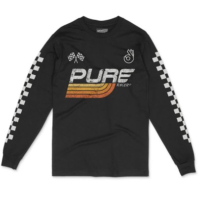 тениска,мъжки,тениски,дамски,тениски,pure,racer,checkers,basic,2,long,sleeve,t,shirt,black,(black)