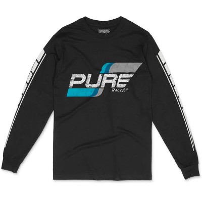 тениска,мъжки,тениски,дамски,тениски,pure,racer,flag,logo,long,sleeve,t,shirt,black,(black)