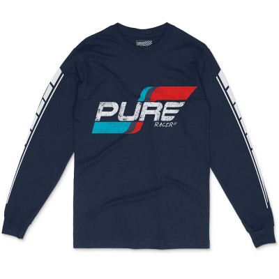 тениска,мъжки,тениски,дамски,тениски,pure,racer,flag,logo,long,sleeve,t,shirt,blue,(blue,navy)