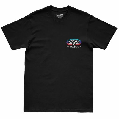 тениска,мъжки,тениски,дамски,тениски,pure,racer,flag,patch,short,sleeve,t,shirt,black,(black)