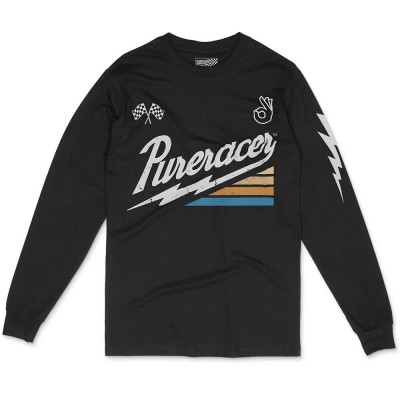 тениска,мъжки,тениски,дамски,тениски,pure,racer,thunder,glory,2,long,sleeve,t,shirt,black,(black)