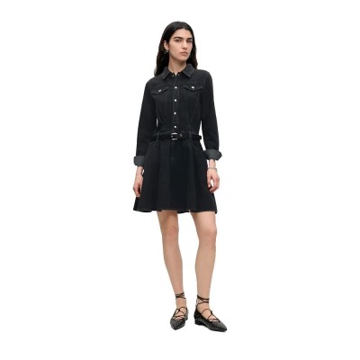 рокля,дамски,поли,и,рокли,karl,lagerfeld,jeans,b3w13033,long,sleeve,short,dress,black,(stone,washed,black)
