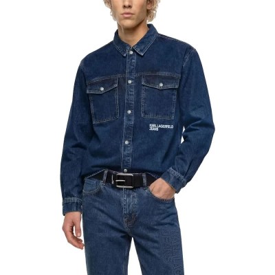 дънки,мъжки,якета,дамски,якета,и,палта,karl,lagerfeld,jeans,b4m16004,overshirt,blue,(visual,washed,blue)