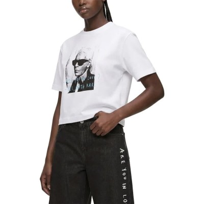 дънки,дамски,топове,karl,lagerfeld,jeans,b4w17078,short,sleeve,top,white,(white)