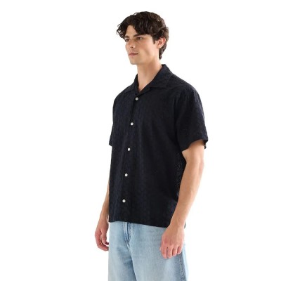 риза,с,къс,ръкав,дамски,ризи,мъжки,ризи,wrangler,resort,short,sleeve,shirt,blue,(dark,navy)