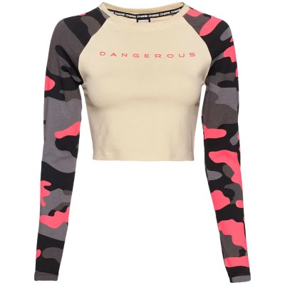фланелка,с,дълъг,ръкав,дамски,топове,dangerous,dngrs,bold,long,sleeve,top,beige,(beige,camo)