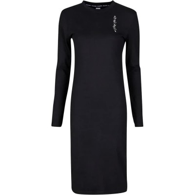 рокля,дамски,поли,и,рокли,dangerous,dngrs,kleider,long,sleeve,midi,dress,black,(black)