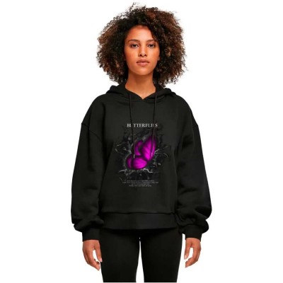 суичър,дамски,блузи,merchcode,butterflies,organic,oversized,hoodie,black,(black)