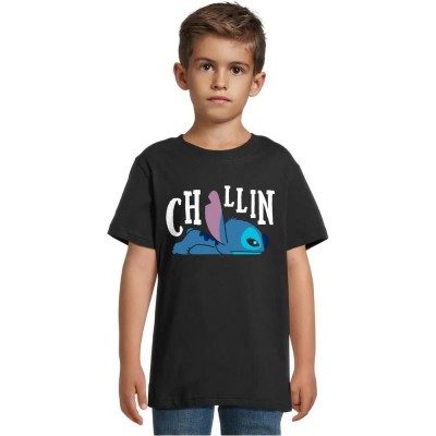 тениска,мъжки,тениски,дамски,тениски,merchcode,lilo,&,stitch,chillin,short,sleeve,t,shirt,black,(black)