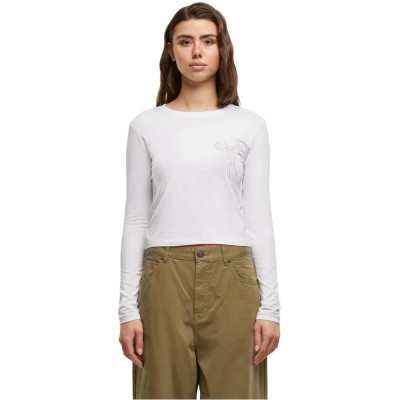 тениска,мъжки,тениски,дамски,тениски,miss,tee,bow,oneliner,long,sleeve,t,shirt,white,(white)