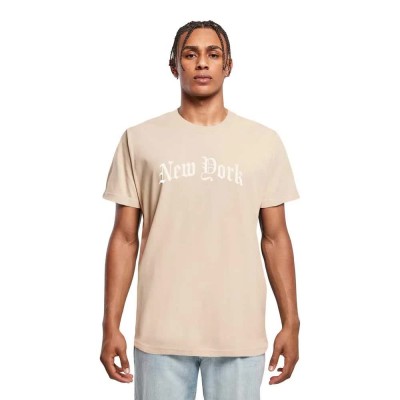 тениска,мъжки,тениски,дамски,тениски,mister,tee,new,york,wording,short,sleeve,t,shirt,beige,(sand)