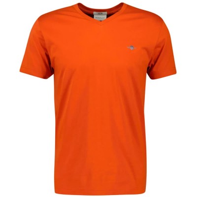 тениска,мъжки,тениски,дамски,тениски,gant,slim,shield,short,sleeve,v,neck,t,shirt,orange,(deep,orange)