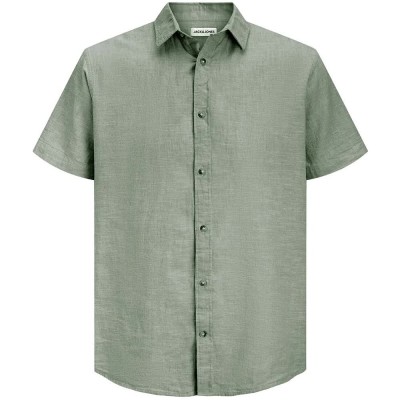 риза,с,къс,ръкав,дамски,ризи,мъжки,ризи,jack,&,jones,summer,linen,short,sleeve,shirt,green,(new,sage)