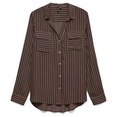риза,с,дълъг,ръкав,дамски,ризи,мъжки,ризи,vero,moda,bumpy,new,long,sleeve,shirt,brown,(chocolate,torte,new,stripe,cocoa,brown)