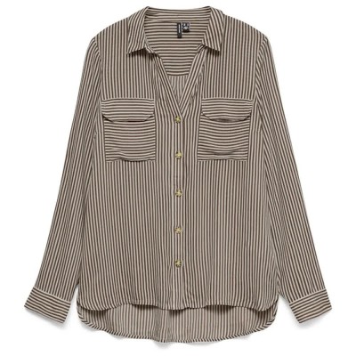 риза,с,дълъг,ръкав,дамски,ризи,мъжки,ризи,vero,moda,bumpy,new,long,sleeve,shirt,brown,(cocoa,brown,pumice,stone)