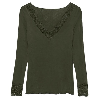 тениска,мъжки,тениски,дамски,тениски,vero,moda,skye,long,sleeve,v,neck,t,shirt,green,(forest,night)