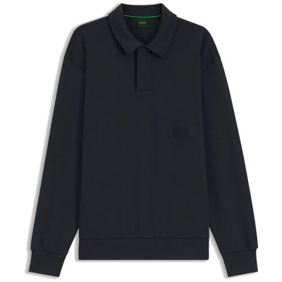 блуза,мъжки,пуловери,boss,placket,10280170,sweatshirt,blue,black,(dark,blue)