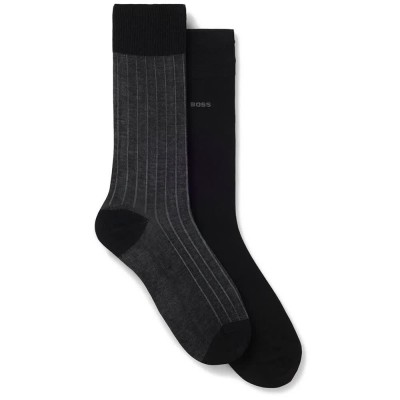 чорапи,мъжки,чорапи,дамски,чорапи,boss,steve,mc,10280318,crew,socks,2,pairs,black,(black)