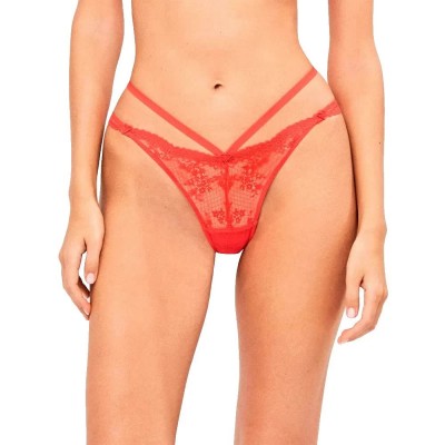 дамско,бельо,дамски,бикини,и,танкини,gisela,brazilian,lace,floral,panties,red,(red)