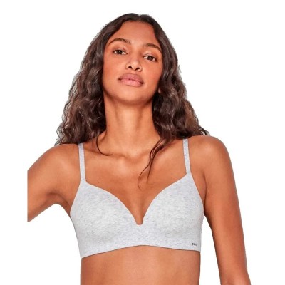 дамско,бельо,дамски,бикини,и,танкини,gisela,cotton,fabric,bra,white,(heather,grey)