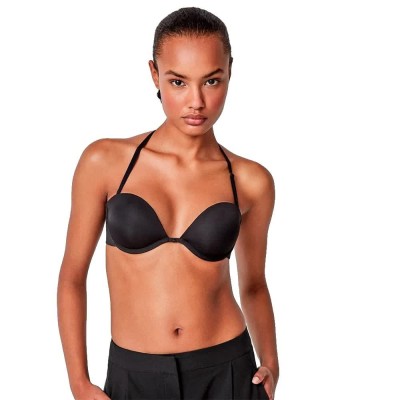дамско,бельо,дамски,бикини,и,танкини,gisela,detachable,extreme,neckline,50,positions,bra,black,(black)