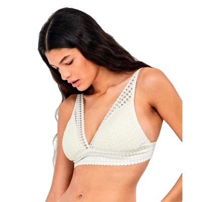 дамско,бельо,дамски,бикини,и,танкини,gisela,light,capacity,triangular,geometric,lace,bra,white,(ivory)