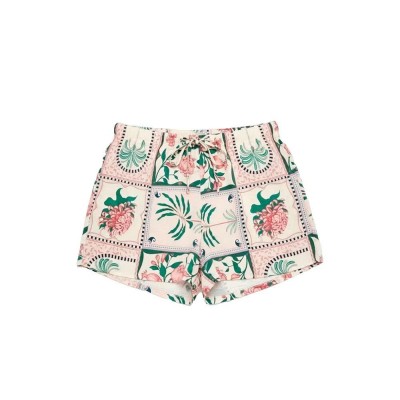 къси,панталони,мъжки,панталони,дамски,панталони,gisela,satin,tropical,floral,mosaic,print,shorts,white,(printed)