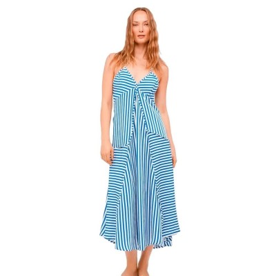рокля,дамски,поли,и,рокли,gisela,strap,sleeveless,long,dress,blue,(stripes)