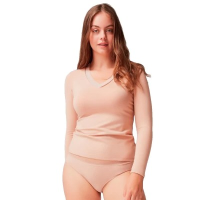 дамско,бельо,дамски,бикини,и,танкини,gisela,thermal,v,long,sleeve,base,layer,beige,(nude)