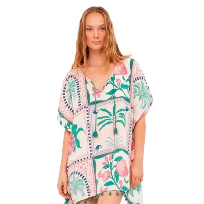рокля,дамски,поли,и,рокли,gisela,tropical,print,kaftan,short,sleeve,dress,white,(printed)