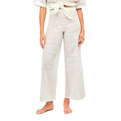 панталони,мъжки,панталони,дамски,панталони,gisela,wide,long,embroidered,fabric,pants,beige,(ecru)