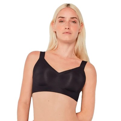 дамско,бельо,дамски,бикини,и,танкини,gisela,wireless,full,cup,removable,foam,bra,black,(black)