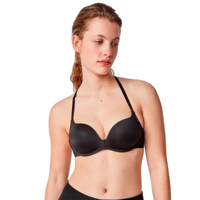 сутиен,дамско,бельо,дамски,бикини,и,танкини,gisela,wireless,push,up,bra,black,(black)