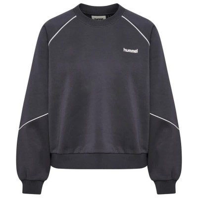 блуза,дамски,блузи,hummel,keeper,boxy,piping,crewneck,sweatshirt,grey,(ebony)