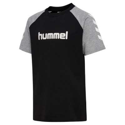 тениска,мъжки,тениски,дамски,тениски,hummel,logo,short,sleeve,t,shirt,black,(black,grey,melange)