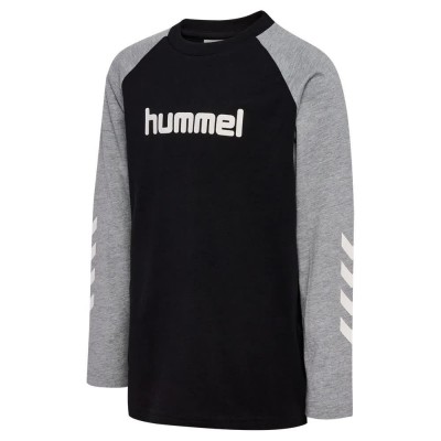 тениска,мъжки,тениски,дамски,тениски,hummel,logo,long,sleeve,t,shirt,black,(black,grey,melange)